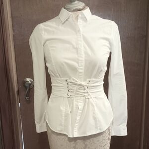 XOXO White Corset blouse.  Fits XS or S.